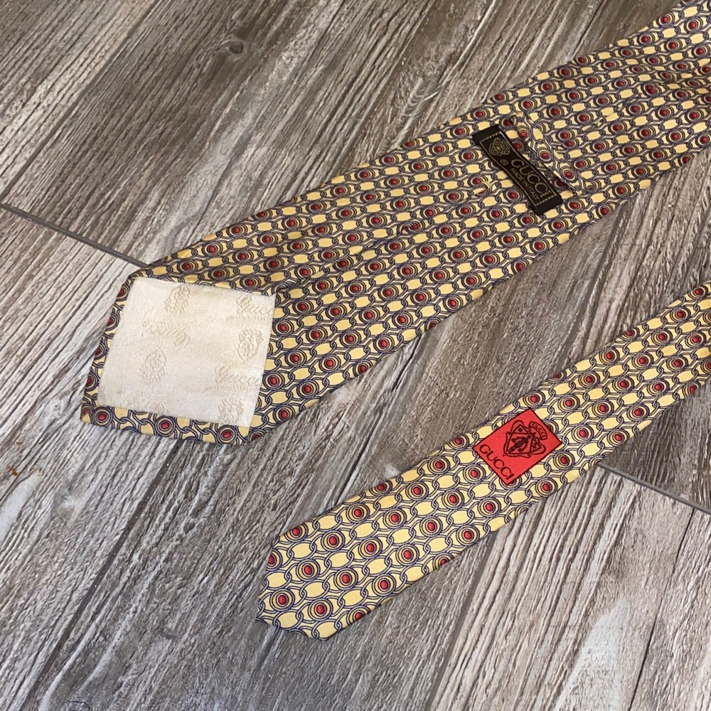 Vintage Gucci silk chain Links design tie